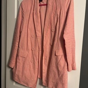 Women's Pink Double-Breasted Blazer, M